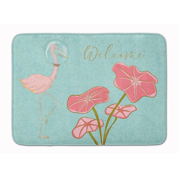 Carolines Treasures Flamingo Welcome Machine Washable Memory Foam Mat BB8532RUG - main